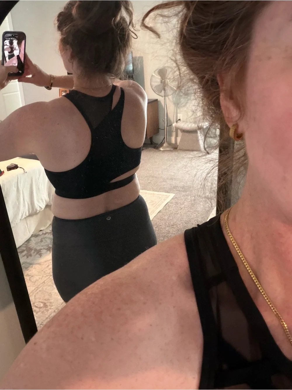 Nike Dry Fit Black Mesh Sports Bra with Medium to High Support